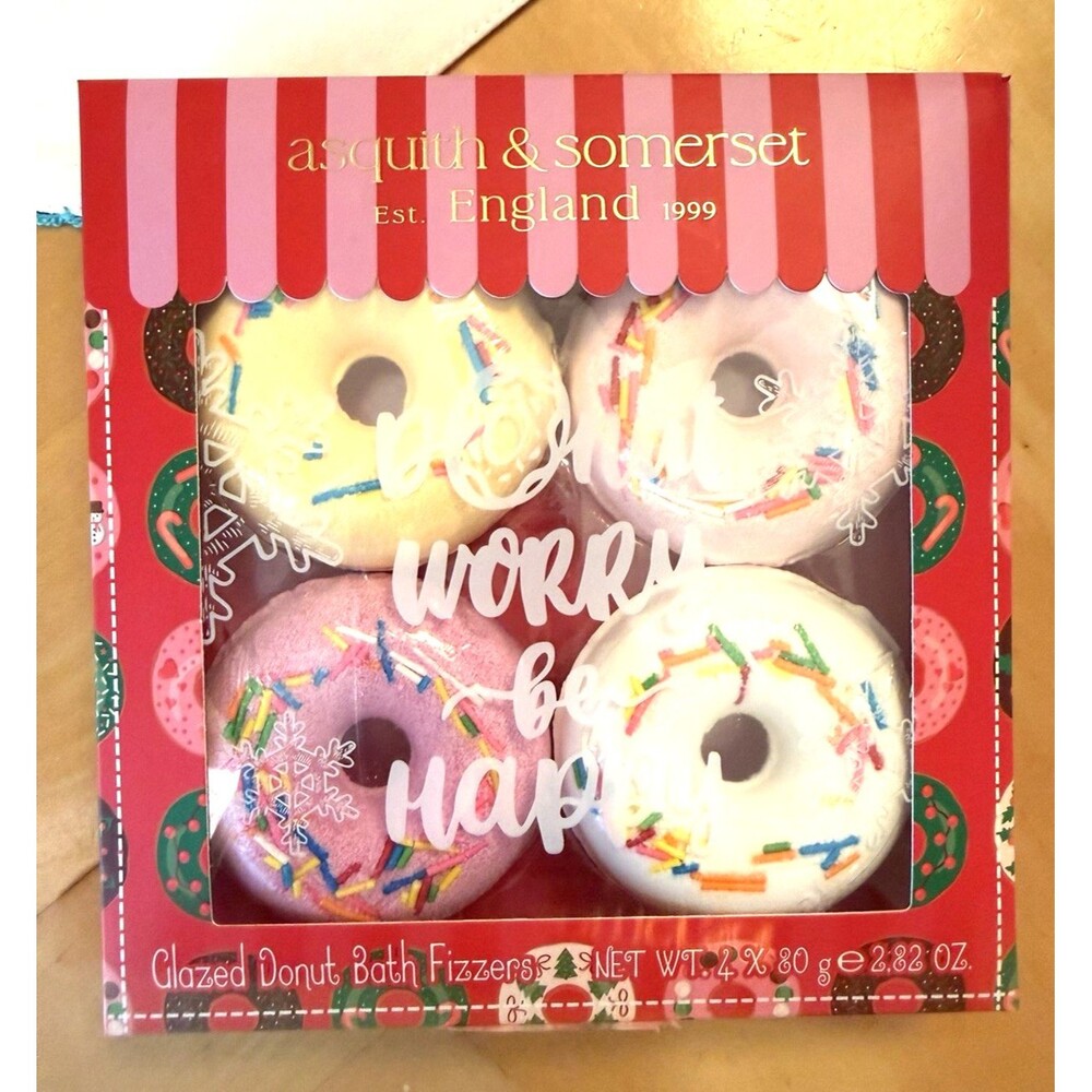 ASQUITH & SOMERSET Glazed Donut Bath Fizzers Bombs NEW